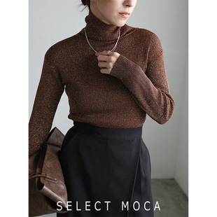 SELECT MOCA日本直邮秋冬季新款微透圆领紧身长袖针织衫30001652