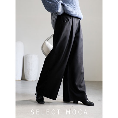 selectMOCA冬瑚羊毛灰色休闲裤