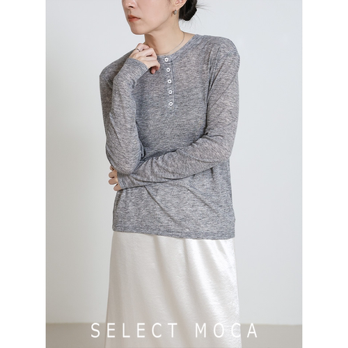 selectMOCA半开襟轻薄透视打底衫