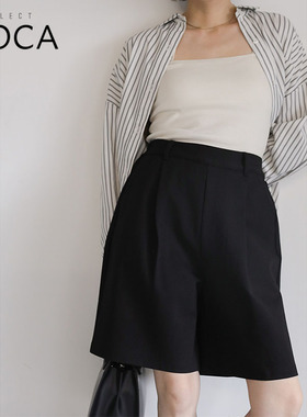 SELECT MOCA 日系百搭褶皱休闲短裤宽松版五分裤日本直邮20001326