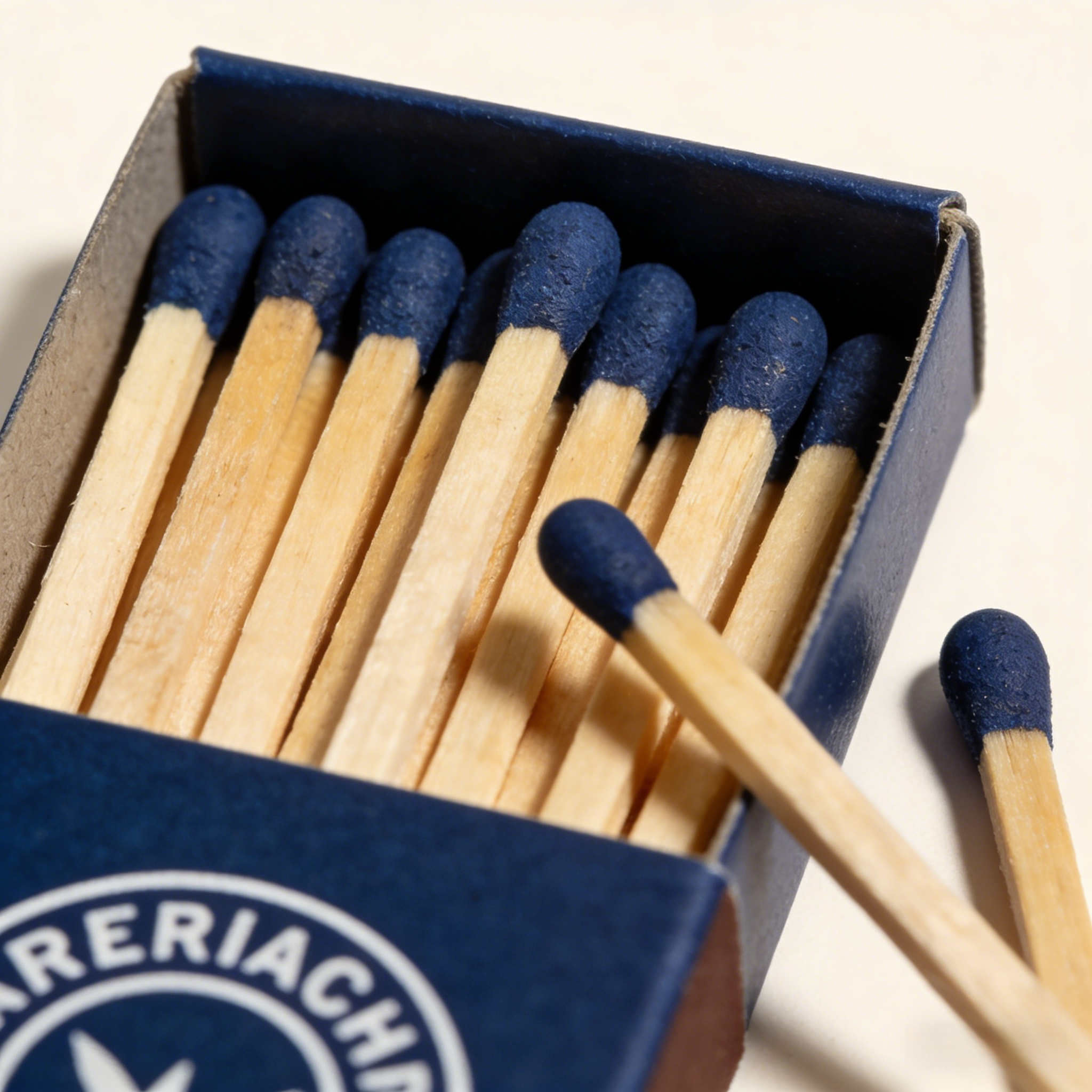 深蓝盒深蓝头火柴深海蓝质感清吧酒馆摆台商用香薰蜡烛点烛专用