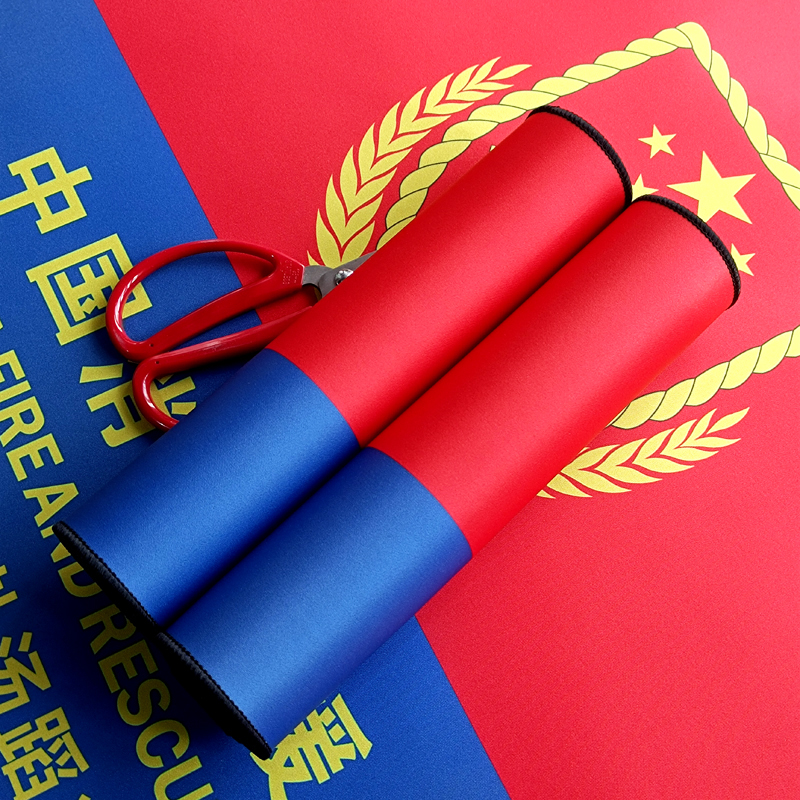 中国力量 你好 蓝朋友消防红蓝色 大键盘桌垫 电脑办公鼠标垫防水