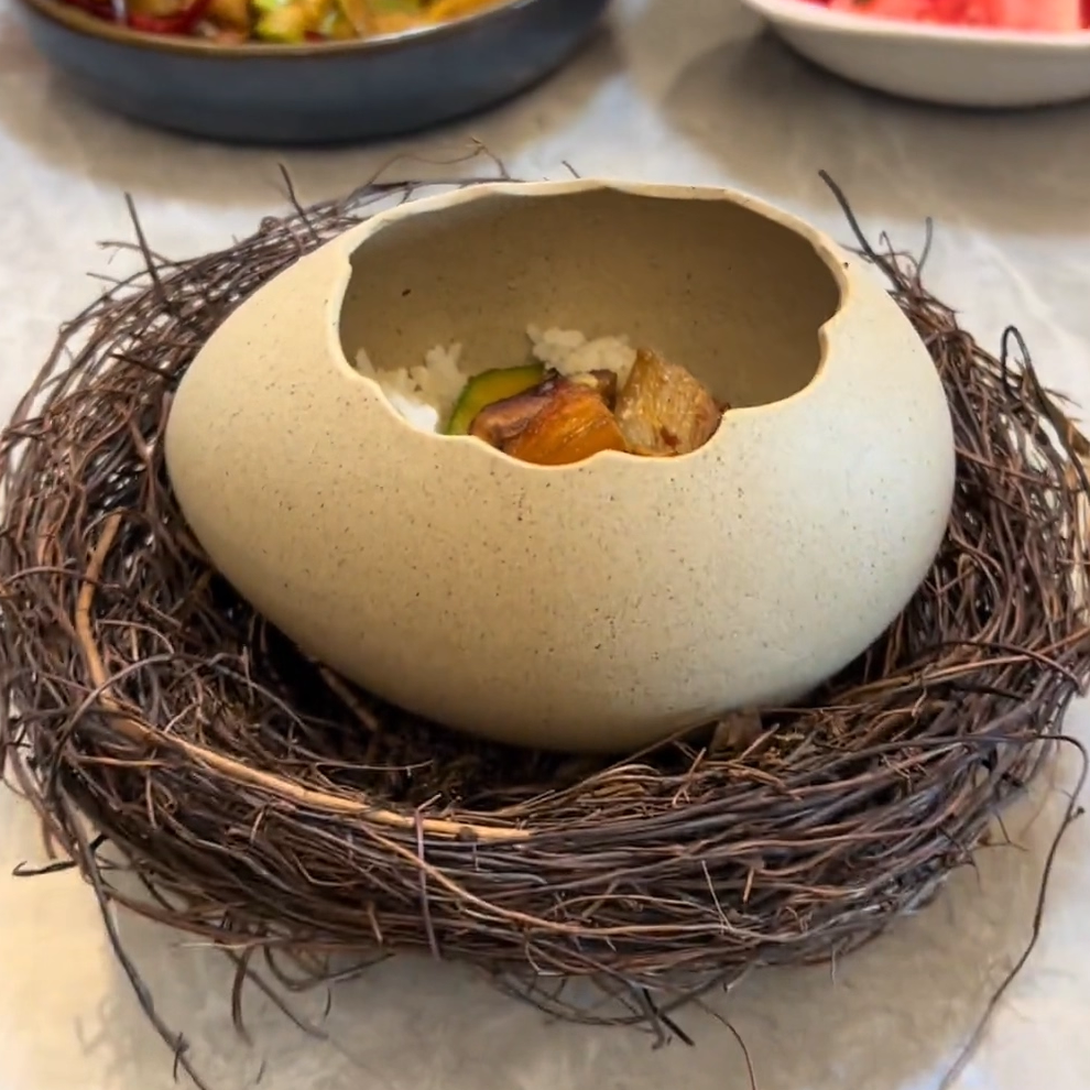 创意陶瓷鸡蛋壳鸟巢窝