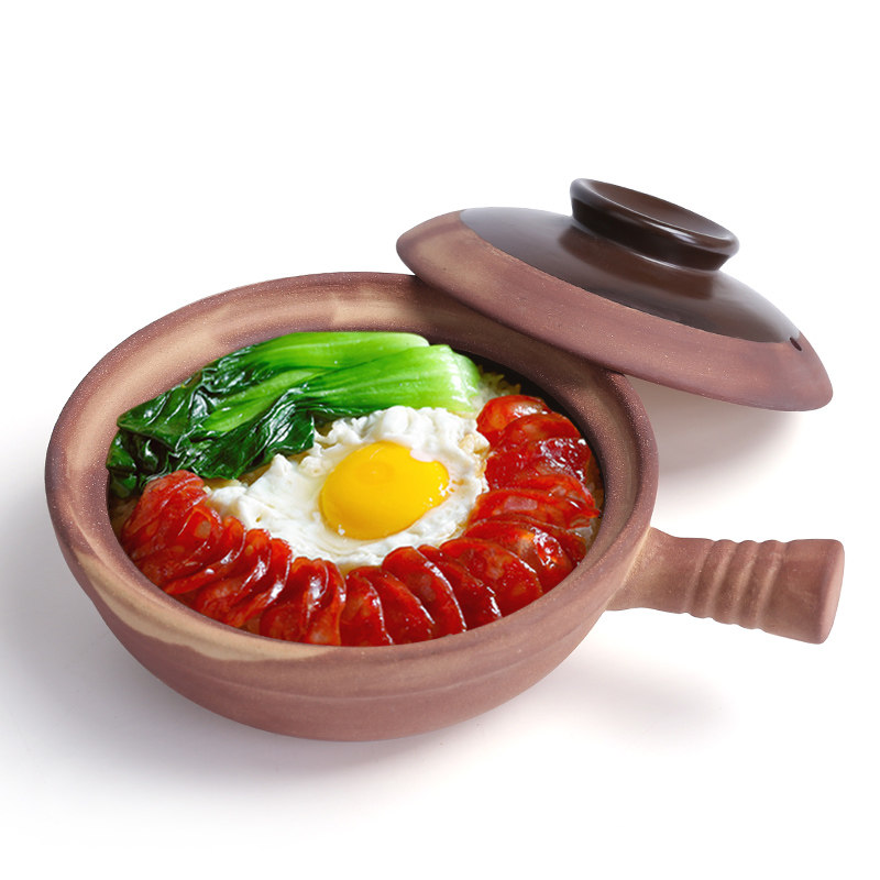 老式单柄煲仔饭土砂锅煤气灶专用石锅拌饭家用燃气小号茄子煲沙锅