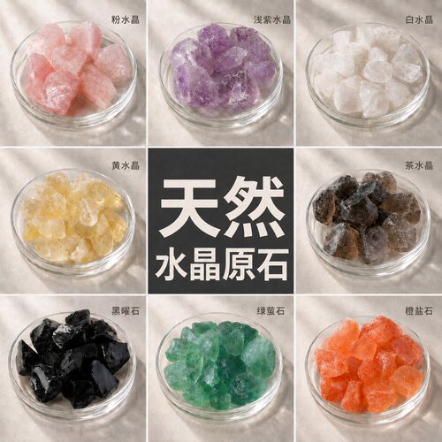 天然水晶石扩香石原石散装毛料