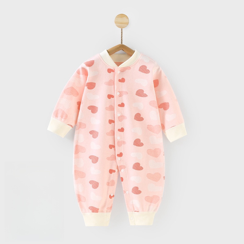 婴儿长袖连体衣纯棉保暖打底衣