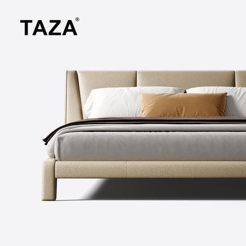 TAZA意式极简真皮床别