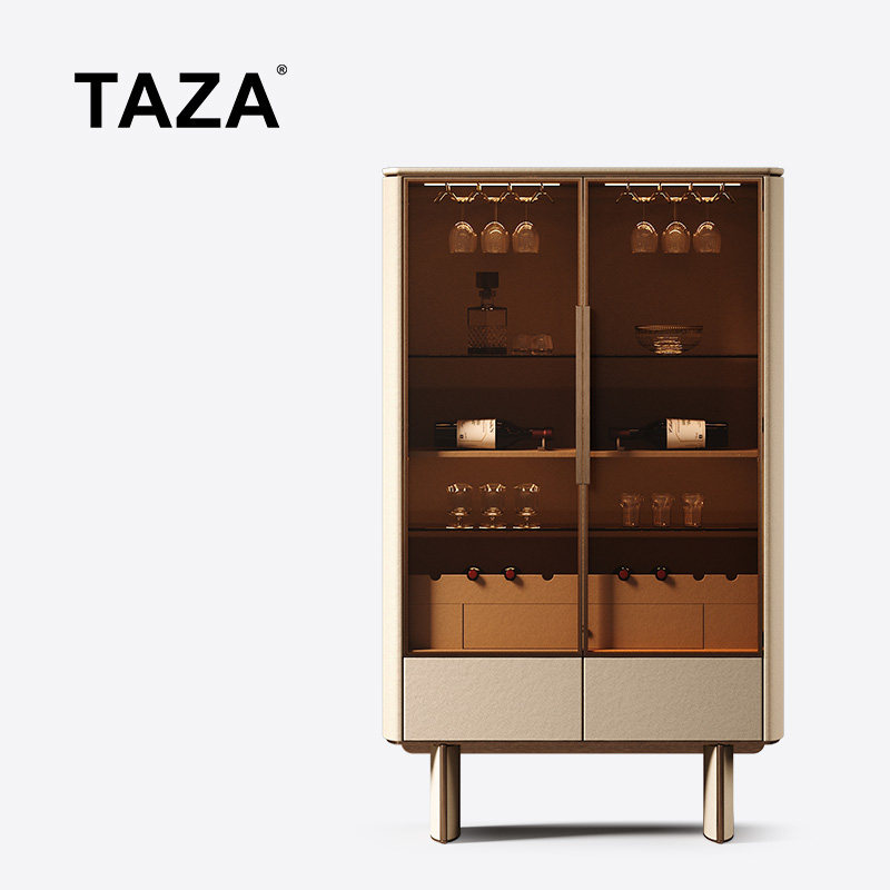 TAZA 意式轻奢玻璃酒柜 别墅大宅全屋搭配 高级感饭厅靠墙收纳柜