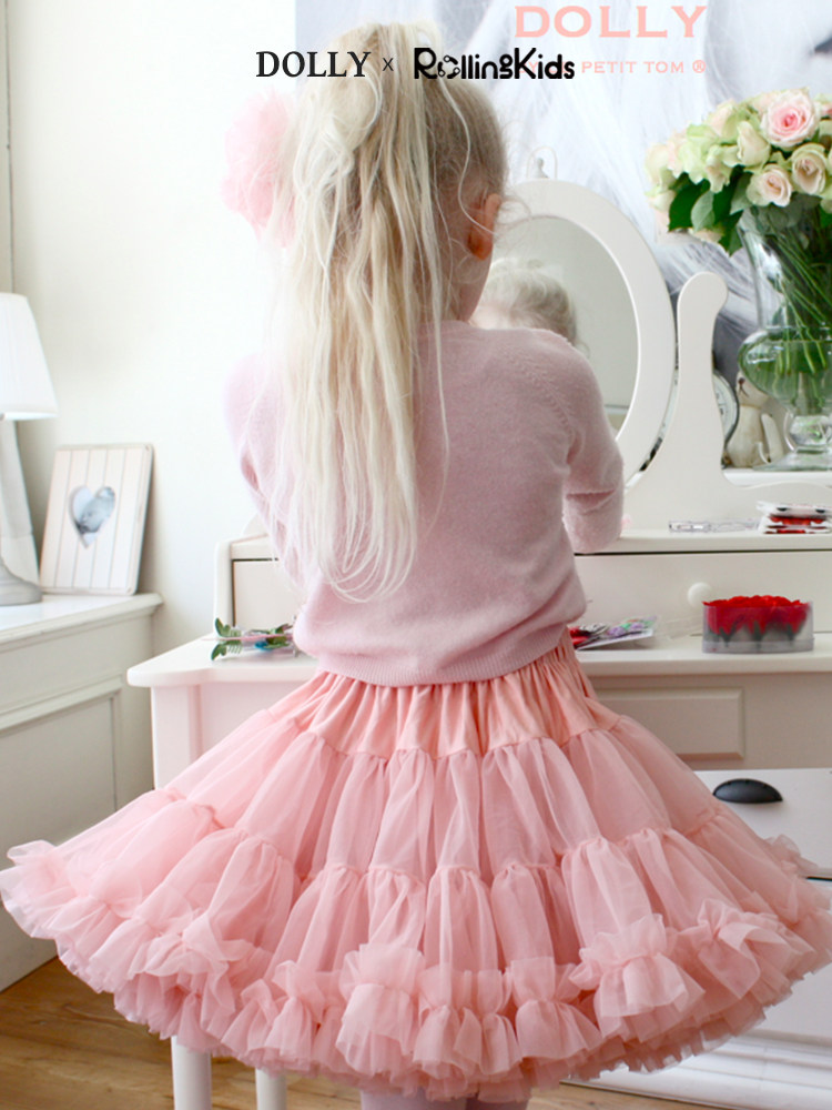 dolly 女童短裙欧美版网纱甜美半身超短裙蓬蓬裙子丨rollingkids