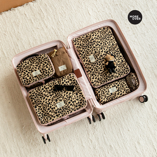Moreover豹纹旅行收纳袋出差收纳包内衣衣物化妆品分装袋防水