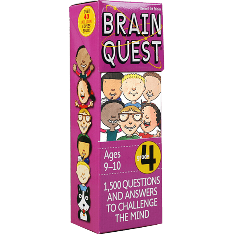 【英文原版 9-10岁】智力问答卡片书 4 Brain Quest Grade 4 大脑任务 4年级儿童益智