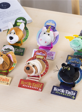【包邮】英国IF动物书签 毛绒公仔玩偶书夹 童趣文具礼品少儿礼物学生可爱卡通女生 文创