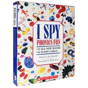 【正版书籍】视觉大发现系列I Spy Phonics Fun With Parent Letter and 16 Flash Cards 英文原版