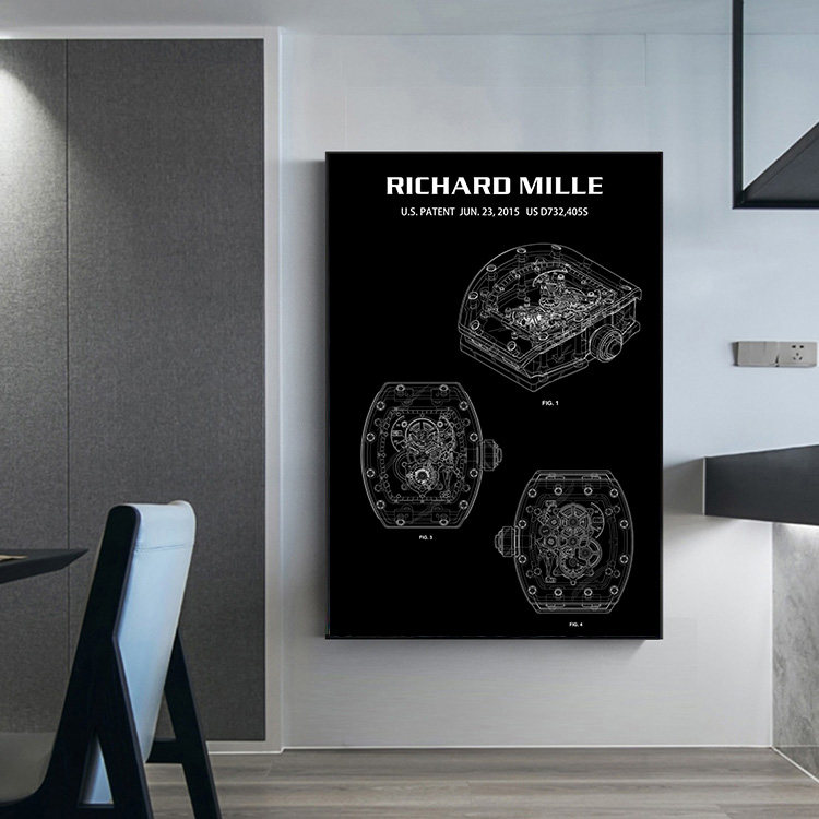 理查米尔手表装饰画 richard mille米勒机械腕表机芯设计图海报