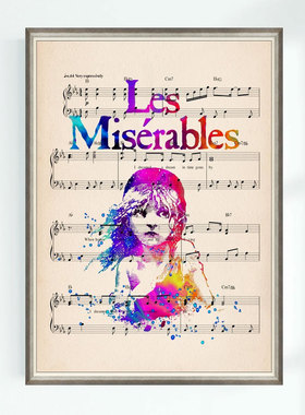 悲惨世界音乐剧海报 Les Misérables电影百老汇歌剧装饰画挂画