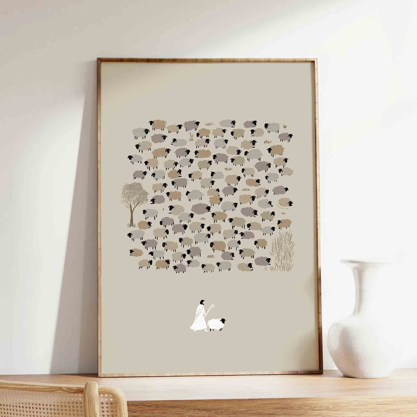 99只羊墙画装饰画 迷途的羔羊插画玄关客厅治愈挂画,家居饰品,现代装饰画,淘宝优惠券,粉丝福利购,淘宝优惠卷