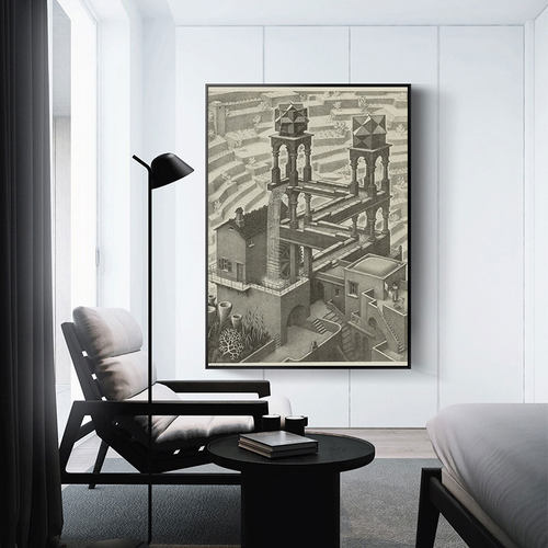 埃舍尔视觉错觉空间艺术版画