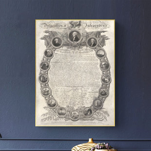 美国独立宣言版画海报 Declaration of Independence书房客厅墙画
