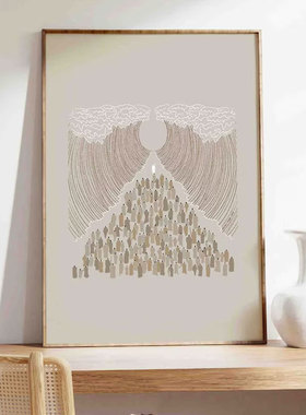 Moses Parting the Red Sea装饰画 出埃及记插画教堂玄关海报挂画