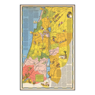 犹太先祖至使徒保罗的圣地旅程地图 以色列耶路撒冷巴勒斯坦墙画