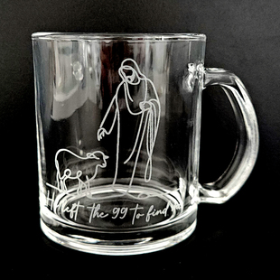 他离开99只羊去找我激光雕刻玻璃杯 羔羊牧羊人水杯马克杯 迷失