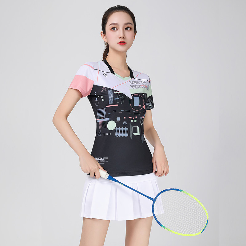 尤尼羽毛球服女款速干短袖团购
