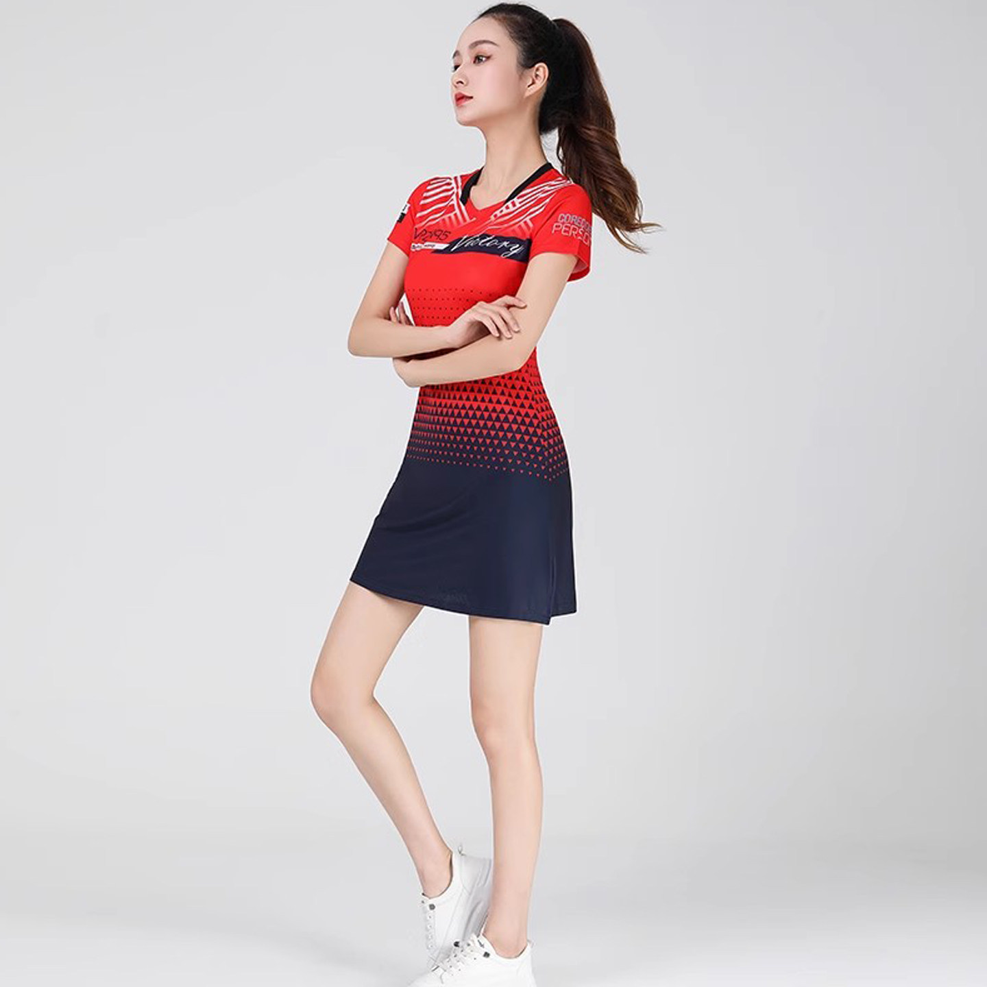 羽毛球服女夏季新款运动连衣裙