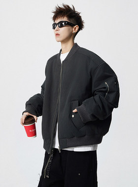 GBOY studio物空宋松吕小虎东京衣柜nans男装宽松休闲棒球领棉衣