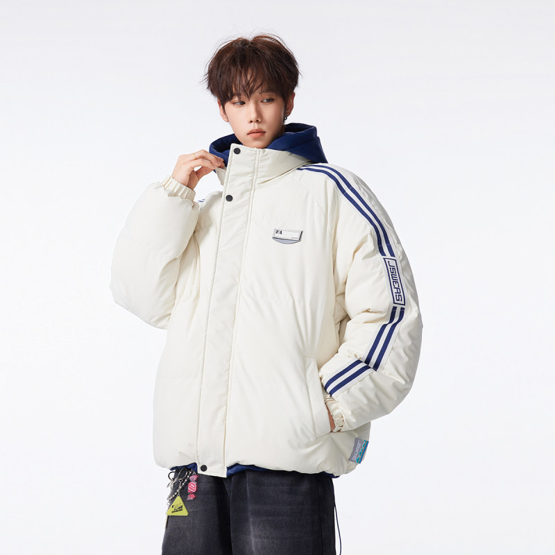 GBOY studio物空宋松akiko秋子男装pd大人假两件连帽宽松加厚棉衣