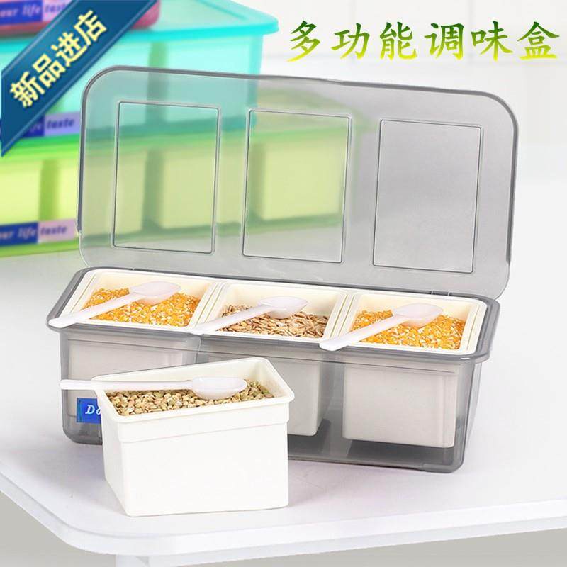 带勺翻盖调味盒厨房调料盒调味瓶调味罐盐盅塑料味精盐m盒套装包|ruв категории кухня/посуда, кухонный Гаджет/кухня хранения, тарного хранения/кухня хранения посуды, приправы бутылки - от Buy2taobao.com для оказания профессиональной услуги покупки агента Taobao