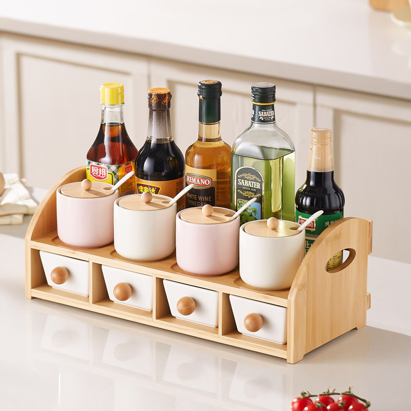 日式陶瓷调料盒组合套装家用厨房调料罐调味瓶罐调味盒盐罐置物架,厨房/烹饪用具,调味瓶罐/调料研磨器,淘宝优惠券,粉丝福利购,淘宝优惠卷