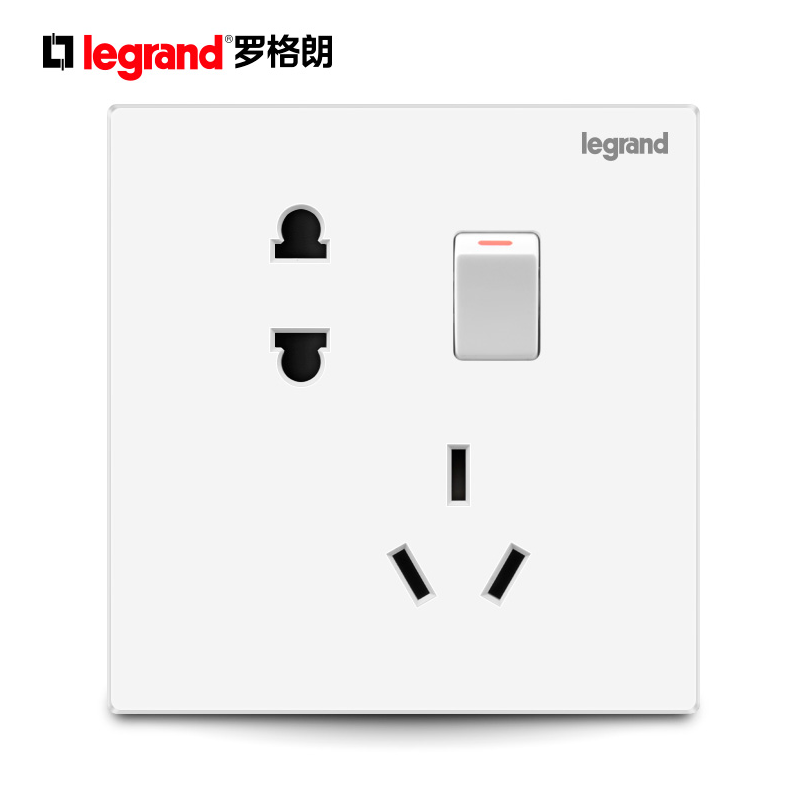 tcl墙壁86型一开五孔插座面板