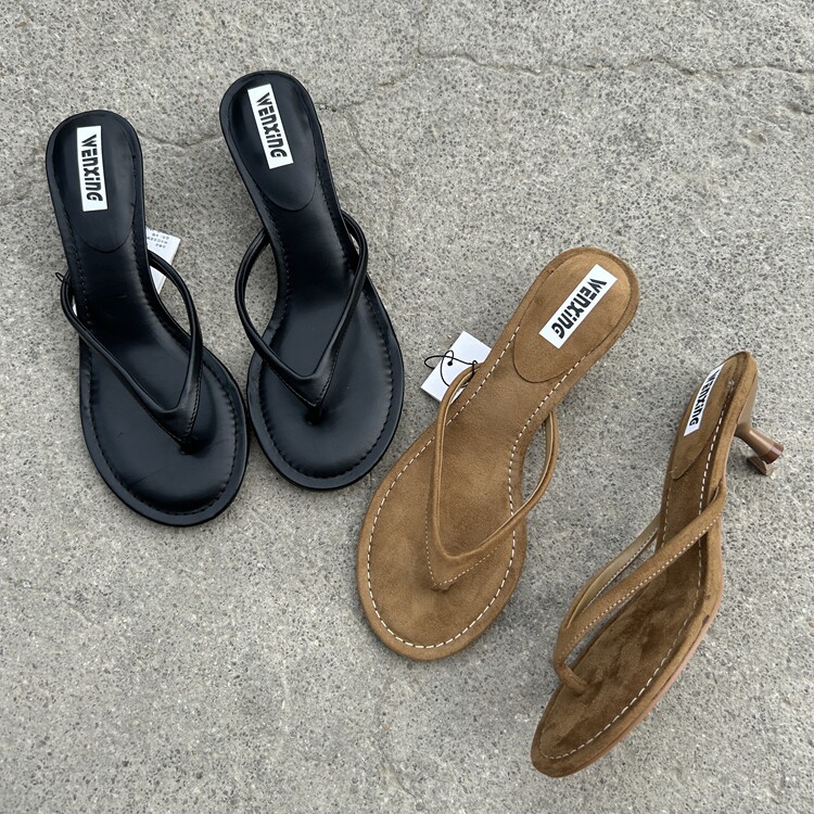 西班牙潮牌 2025年夏季新款仙女风高跟人字拖鞋女沙滩夹脚凉拖鞋,女鞋,人字拖,淘宝优惠券,粉丝福利购,淘宝优惠卷