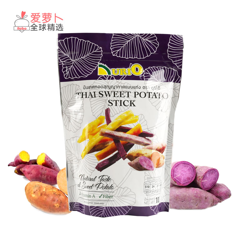 泰国DURIO严选混合甜薯果干红薯紫薯薯条绿色食品100g零食小吃