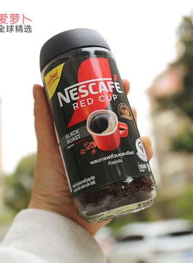 NESCAFE 雀巢咖啡红杯黑烤咖啡红杯速溶咖啡黑烤玻璃瓶 100 g
