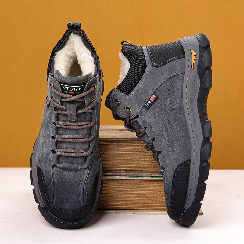 男鞋冬季加绒加厚保暖东北大棉鞋2025新款防水运动男士雪地靴真皮