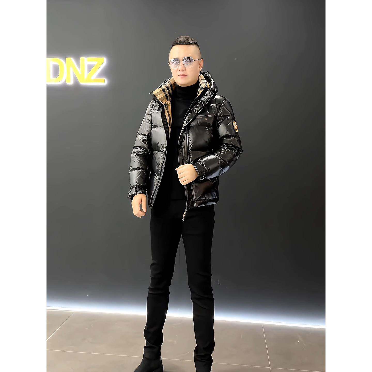 225士冬季新品加厚保暖连帽0羽绒NFV服外套舒闲适时男尚百搭休经