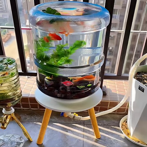 矿泉水桶养鱼支架套装18.9升家用养鱼生态缸阳台客厅手工diy鱼缸