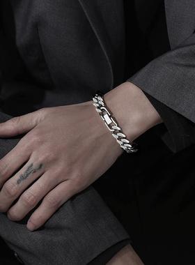 自由古巴手链男嘻哈高级感潮流简约街头链条男士小众设计钛钢手饰