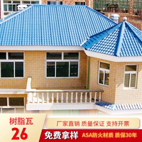 合成树脂瓦片屋顶建筑用加厚仿古琉璃瓦别墅屋面瓦石棉瓦塑料瓦片