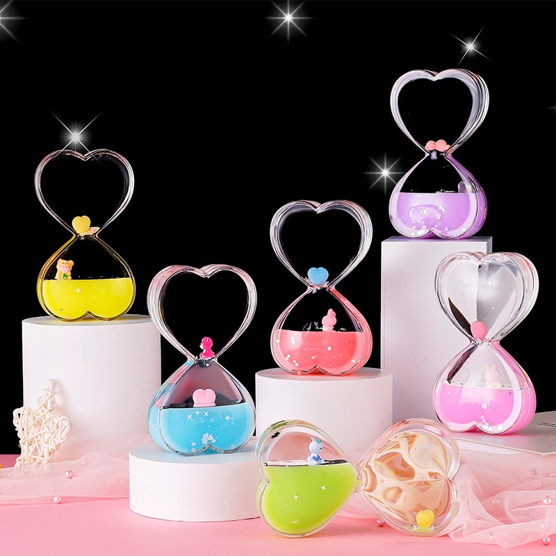 新款卡通爱心入油水滴油滴沙漏礼品摆件创意生日礼物液体油漏