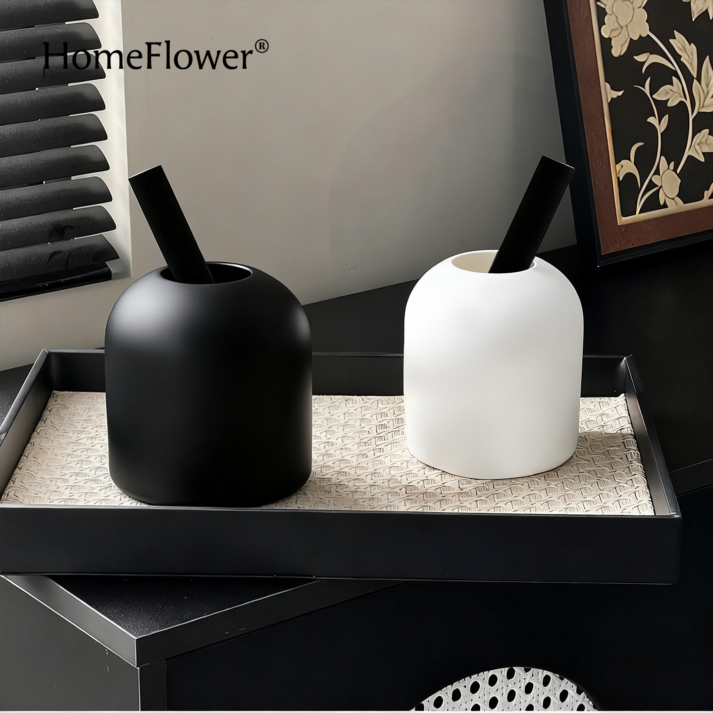 创意藤条香薰空瓶摆件