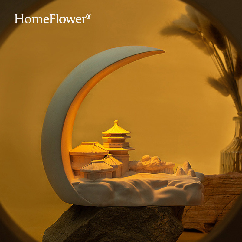 月下泉国风香薰扩香石礼盒家用小夜灯室内高级感摆件生日乔迁礼物,洗护清洁剂/卫生巾/纸/香薰,香薰香料,淘宝优惠券,粉丝福利购,淘宝优惠卷