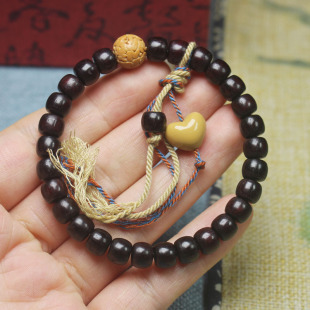 血檀苹果珠7mm手串手链金刚爱心佛珠饰品女款 文玩简约DIY手饰批发