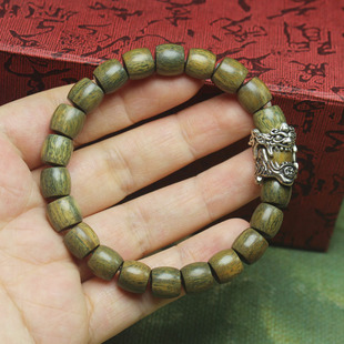 绿檀苹果珠直切款 男女木质文玩工艺饰品佛珠念珠 手串貔貅手链