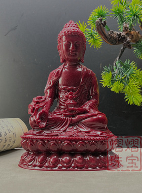 批朱砂紫金砂阿弥陀佛释迦摩尼佛像家居客厅佛像佛堂供奉风水摆件