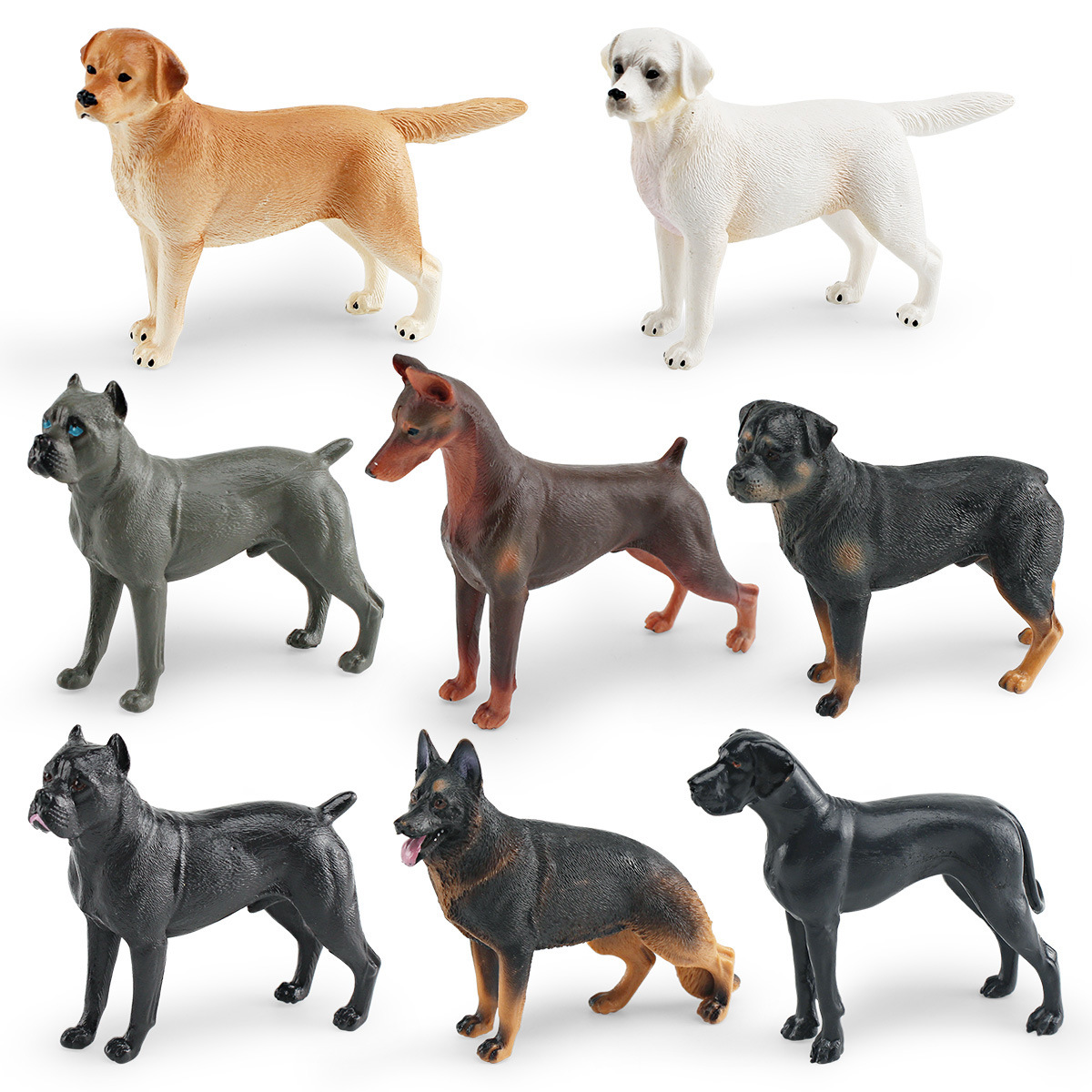 仿真牧羊犬罗威纳犬拉布拉多卡斯罗犬大丹犬宠物狗狗动物模型摆件