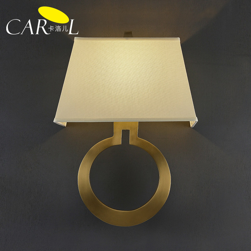 后现代全铜壁灯美式客厅背景墙灯卧室床头灯别墅设计师创意壁灯