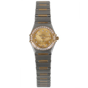 闲鱼优品 欧米茄星座9新18K黄金镶钻石英奢侈品二手手表女表