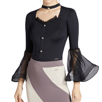 NY纳艺练功服女国标舞摩登舞上衣